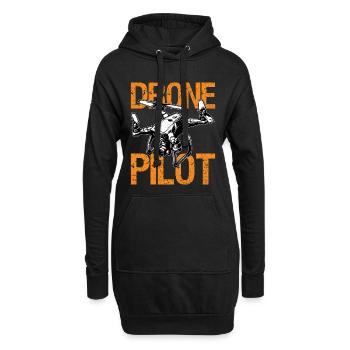 Drohne Leben Pilot Quadcopter Geschenk RC - Hoodie-Kleid - Schwarz - Vorne