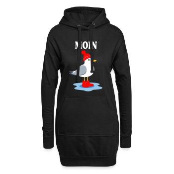 Moin Seagull au look frison - Sweat-shirt à capuche long Femme - noir - Devant
