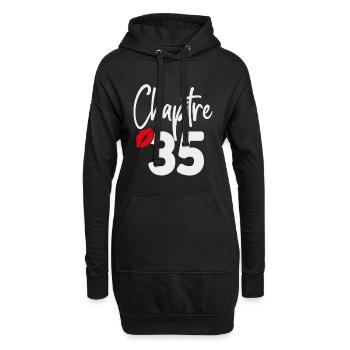 Kapitel 35 Geburtstagsgeschenk Frau 35 Jahre alt - Hoodie-Kleid - Schwarz - Vorne
