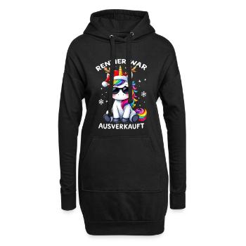 Rentier War Ausverkauft Weihnachten Einhorn - Hoodie-Kleid - Schwarz - Vorne