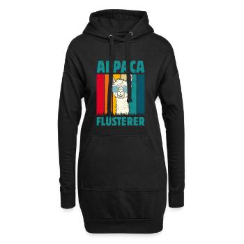 Alpaka Fan ALPAKA FLÜSTERER Lama Lustiges - Hoodie-Kleid - Schwarz - Vorne