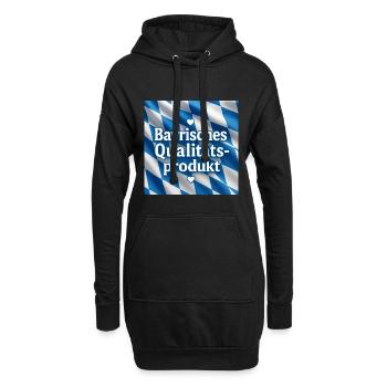 Bayrisches Qualitätsprodukt – Bayern Design Herz - Hoodie-Kleid - Schwarz - Vorne