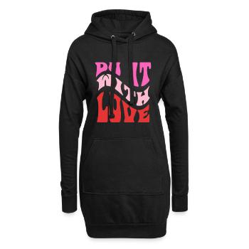 It It Love Retro Schriftzug - Hoodie-Kleid - Schwarz - Vorne
