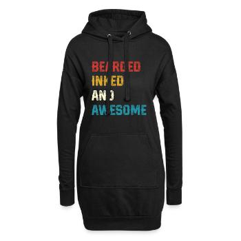 Bearded Inked and Awesome - Hoodie-Kleid - Schwarz - Vorne