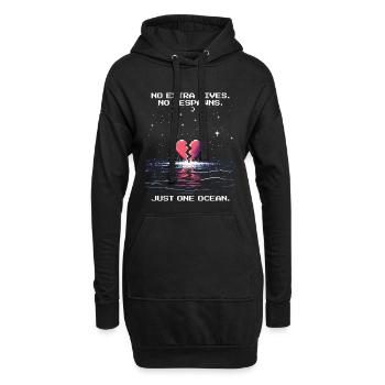 Pas de vies supplémentaires, pas de réapparition | Juste un océan - Sweat-shirt à capuche long Femme - noir - Devant