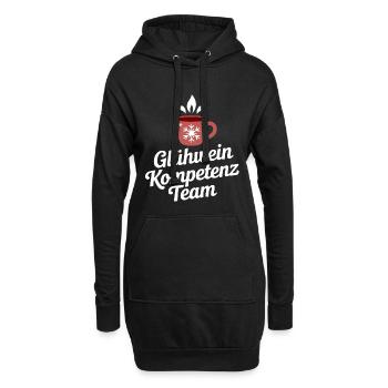 Glühwein Kompetenz Team – Lustiges Winter Design - Hoodie-Kleid - Schwarz - Vorne