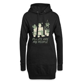 Pflanzen Sind Meine Freunde - Hoodie-Kleid - Schwarz - Vorne