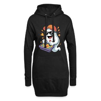 Retro Gamer Halloween Fantôme - Sweat-shirt à capuche long Femme - noir - Devant