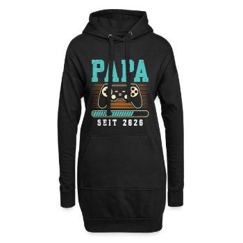 Future papa DEPUIS 2026 Drôle - Sweat-shirt à capuche long Femme - noir - Devant