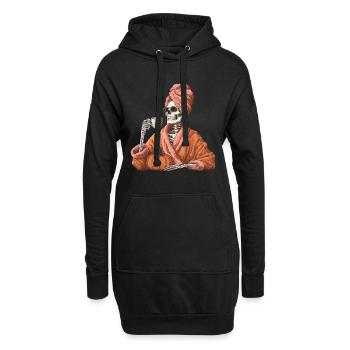 Lustiger Weiblicher - Hoodie-Kleid - Schwarz - Vorne