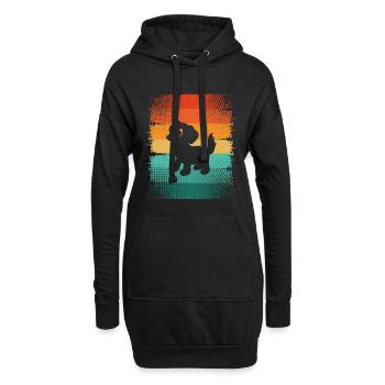 Hund Welpe - Hoodie-Kleid - Schwarz - Vorne
