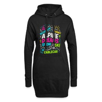 Rêves alpins | Conception de skis d’hiver - Sweat-shirt à capuche long Femme - noir - Devant