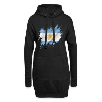 Flagge Argentiniens, Rissen-Stil - Hoodie-Kleid - Schwarz - Vorne