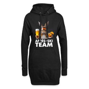 Après-Ski Häschen Team - Hoodie-Kleid - Schwarz - Vorne