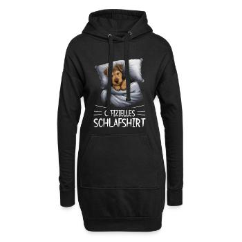 Offizielles Schlafshirt Airedale Terrier Hund - Hoodie-Kleid - Schwarz - Vorne