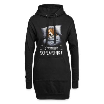 Chemise de nuit officielle Beagle Dog - Sweat-shirt à capuche long Femme - noir - Devant
