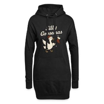 Dumme Gänse Gans Weihnachten Lustiger Weihnachtsmann - Hoodie-Kleid - Schwarz - Vorne