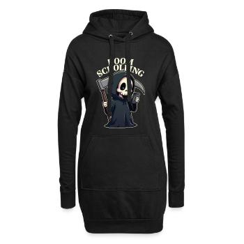 Scrollen im Untergang - Hoodie-Kleid - Schwarz - Vorne