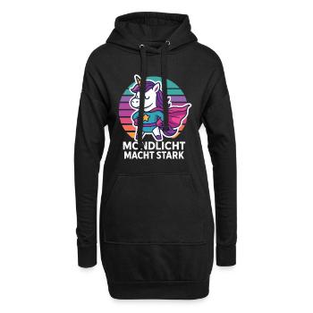 Le clair de lune licorne fait un super-héros fort - Sweat-shirt à capuche long Femme - noir - Devant