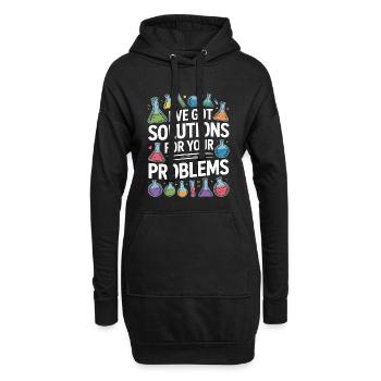 Technicien de laboratoire, j’ai une solution pour le laboratoire médical - Sweat-shirt à capuche long Femme - noir - Devant