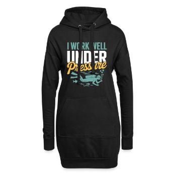 Taucher : Je fonctionne bien sous pression - Sweat-shirt à capuche long Femme - noir - Devant