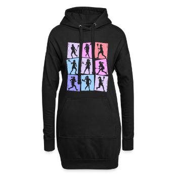 Joueur de crosse Coloré Enfants Filles Crosse - Sweat-shirt à capuche long Femme - noir - Devant