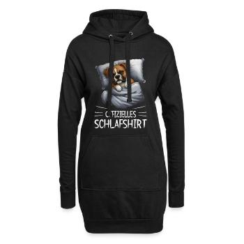 Offizielles Schlafshirt Boxerhund - Hoodie-Kleid - Schwarz - Vorne