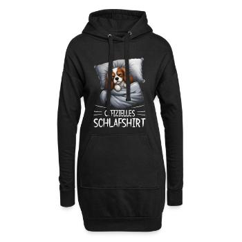 Schlafshirt Cavalier King Charles Spaniel Hund - Hoodie-Kleid - Schwarz - Vorne