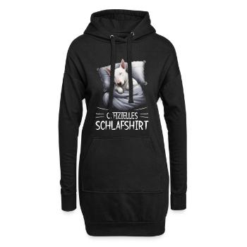 Offizielles Schlafshirt Bullterrier Hund - Hoodie-Kleid - Schwarz - Vorne