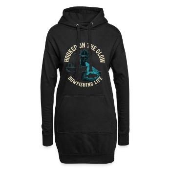 Hooked On The Glow Bowfishing Abenteuer - Hoodie-Kleid - Schwarz - Vorne