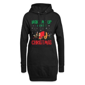 Réveille-moi quand c’est Noël - Sweat-shirt à capuche long Femme - noir - Devant