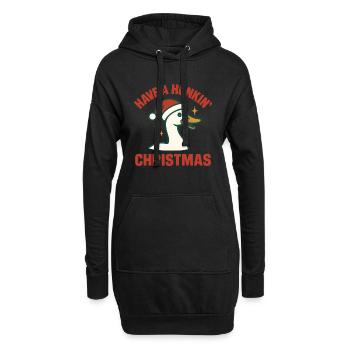 L’oie de Noël klaxonne Noël - Sweat-shirt à capuche long Femme - noir - Devant