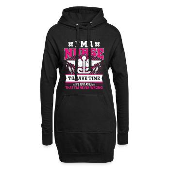 infirmier - Sweat-shirt à capuche long Femme - noir - Devant