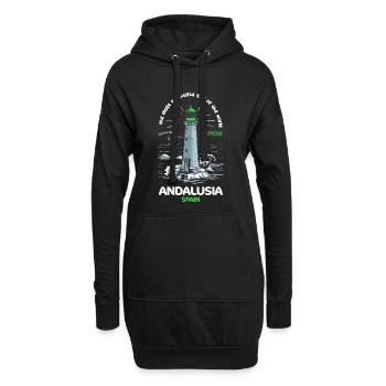 Andalousie Le Plus Bel Endroit du Monde Voyage - Sweat-shirt à capuche long Femme - noir - Devant