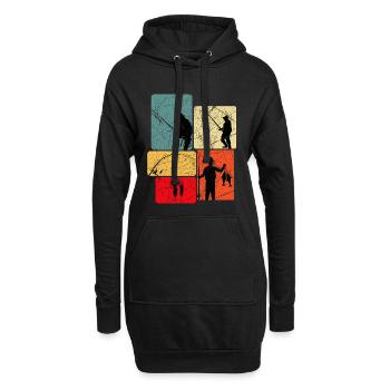 Pêcheurs à la ligne - Sweat-shirt à capuche long Femme - noir - Devant