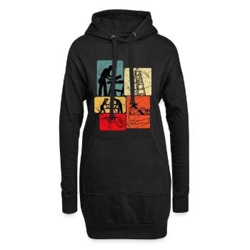 DIY Projekt Spruch Familienzeit - Hoodie-Kleid - Schwarz - Vorne