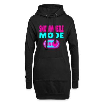 Snowmobile Mode ON - Hoodie-Kleid - Schwarz - Vorne
