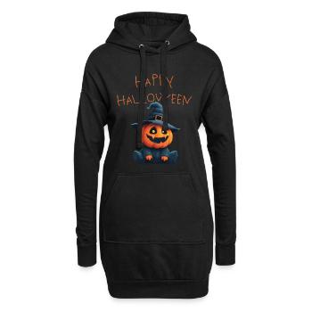 Happy Halloween – Süßer Kürbis-Hexling - Hoodie-Kleid - Schwarz - Vorne