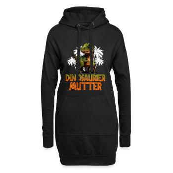 future maman maman SAURUS bientôt maman drôle - Sweat-shirt à capuche long Femme - noir - Devant