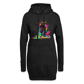 Hockey sur glace Joueuse de hockey sur glace Femme - Sweat-shirt à capuche long Femme - noir - Devant