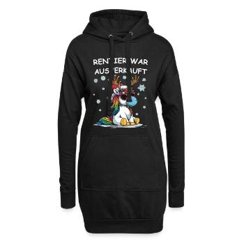 Reindeer était épuisé – Funny Unicorn - Sweat-shirt à capuche long Femme - noir - Devant