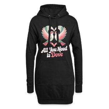 Wortspiel Vogeltaube Humor - Hoodie-Kleid - Schwarz - Vorne
