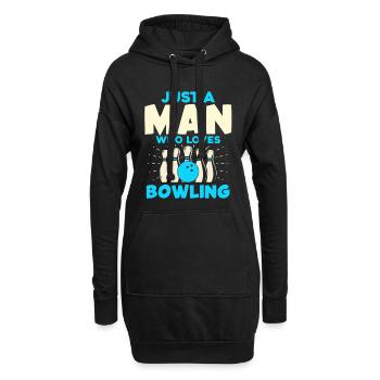L’homme qui aime les quilles de bowling - Sweat-shirt à capuche long Femme - noir - Devant