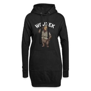 Wojtek Entdecker Bär - Hoodie-Kleid - Schwarz - Vorne