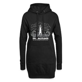 Pays Bigouden Bretagne Fierté Tradition Finistère - Sweat-shirt à capuche long Femme - noir - Devant