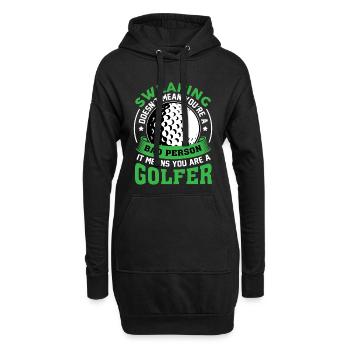 Golf - Hoodie-Kleid - Schwarz - Vorne