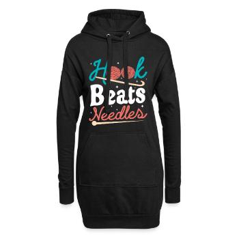 Hook Beats Needles Häkelhäkelgarn - Hoodie-Kleid - Schwarz - Vorne
