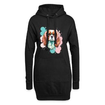 Cavalier King Charles Spaniel arbexplosion - Sweat-shirt à capuche long Femme - noir - Devant
