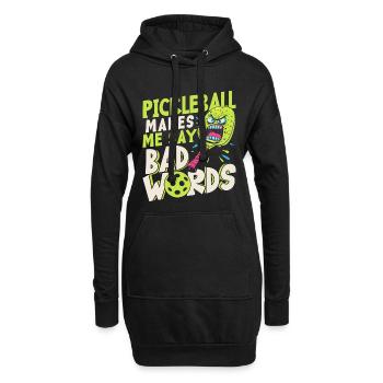 Le pickleball me fait dire des gros mots - Sweat-shirt à capuche long Femme - noir - Devant