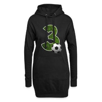 NR. 3 NUMMER 3 FUßBALL 3. GEBURTSTAG - Hoodie-Kleid - Schwarz - Vorne